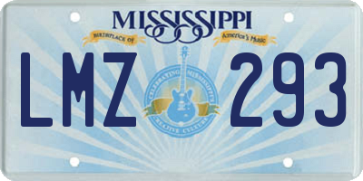 MS license plate LMZ293