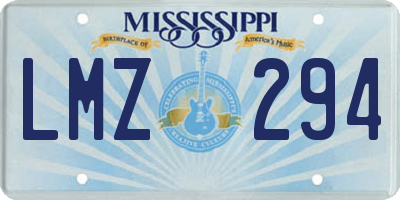 MS license plate LMZ294