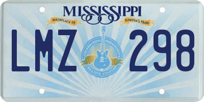 MS license plate LMZ298