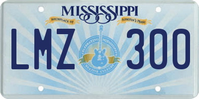 MS license plate LMZ300