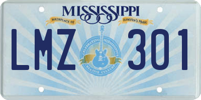 MS license plate LMZ301