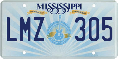MS license plate LMZ305
