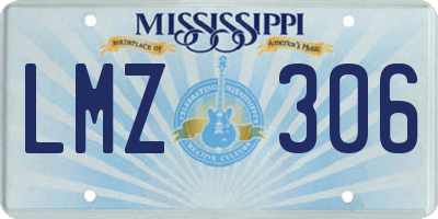 MS license plate LMZ306