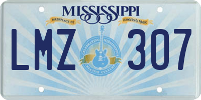 MS license plate LMZ307