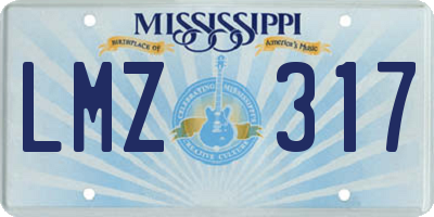 MS license plate LMZ317