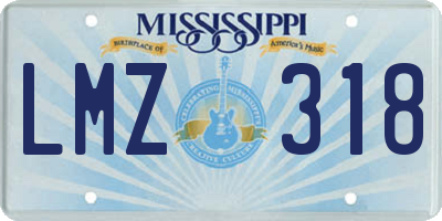 MS license plate LMZ318