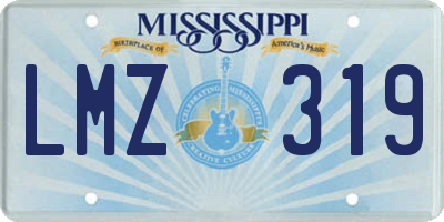 MS license plate LMZ319