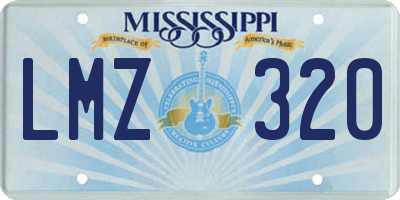 MS license plate LMZ320