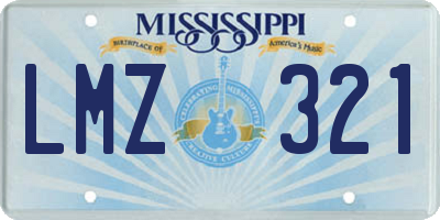 MS license plate LMZ321