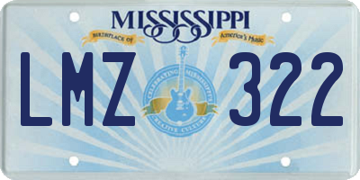 MS license plate LMZ322