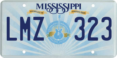 MS license plate LMZ323