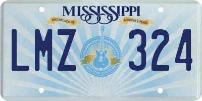 MS license plate LMZ324