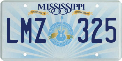 MS license plate LMZ325