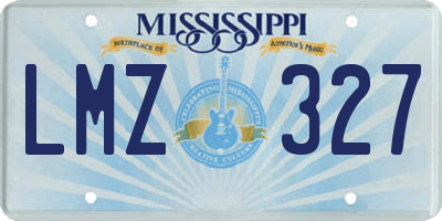 MS license plate LMZ327