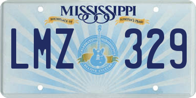 MS license plate LMZ329