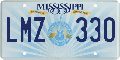 MS license plate LMZ330