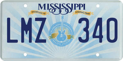 MS license plate LMZ340