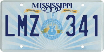 MS license plate LMZ341