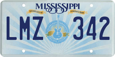 MS license plate LMZ342