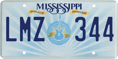 MS license plate LMZ344