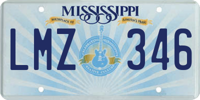 MS license plate LMZ346