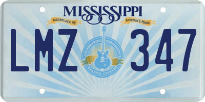 MS license plate LMZ347