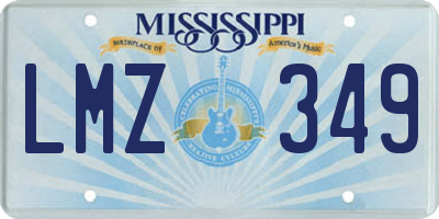 MS license plate LMZ349