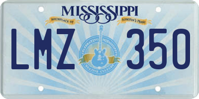 MS license plate LMZ350