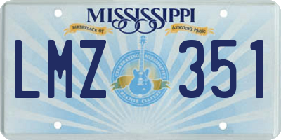 MS license plate LMZ351