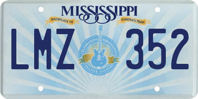 MS license plate LMZ352