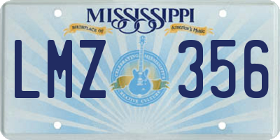 MS license plate LMZ356