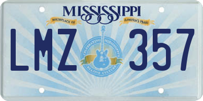 MS license plate LMZ357