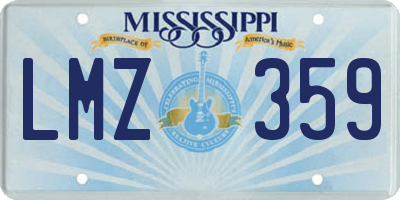 MS license plate LMZ359