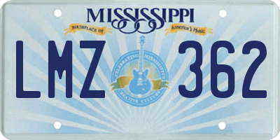 MS license plate LMZ362