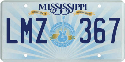 MS license plate LMZ367