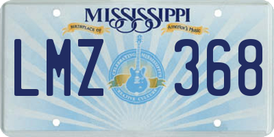 MS license plate LMZ368