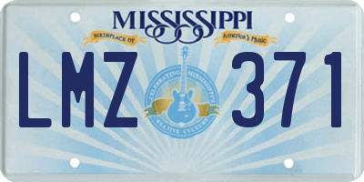 MS license plate LMZ371