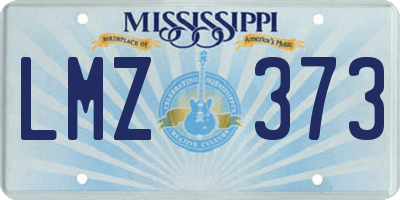 MS license plate LMZ373