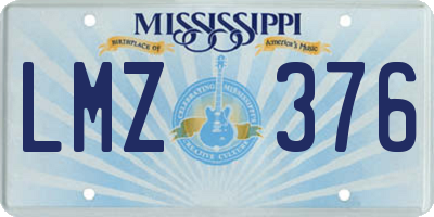 MS license plate LMZ376