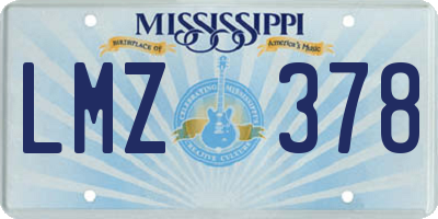 MS license plate LMZ378