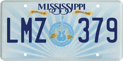 MS license plate LMZ379