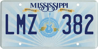 MS license plate LMZ382