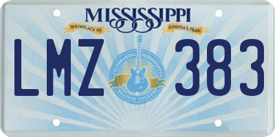 MS license plate LMZ383