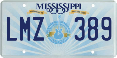 MS license plate LMZ389