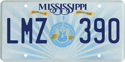 MS license plate LMZ390