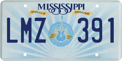 MS license plate LMZ391