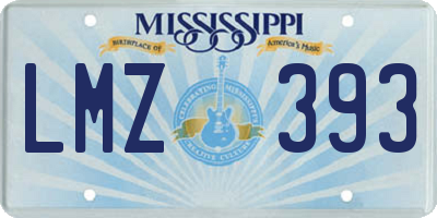 MS license plate LMZ393