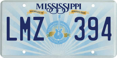 MS license plate LMZ394