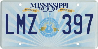 MS license plate LMZ397