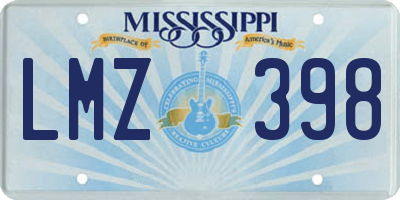 MS license plate LMZ398